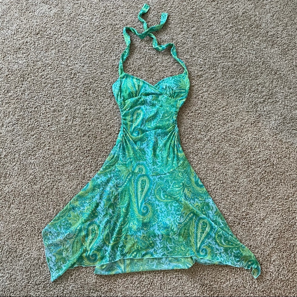 Cute paisley print green and blue dress!